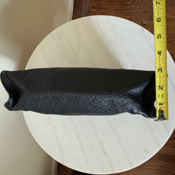 Vintage Carlos Falchi Buffalo Clutch Bag, Black Leather - Picture 9 of 13